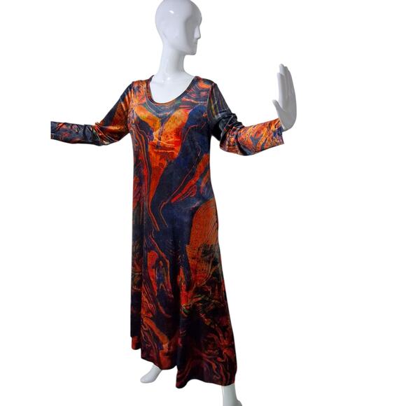 Soft Surroundings Whimsigoth Velvet Womens Large Santiago Art to Wear Maxi Dress - Picture 1 of 12